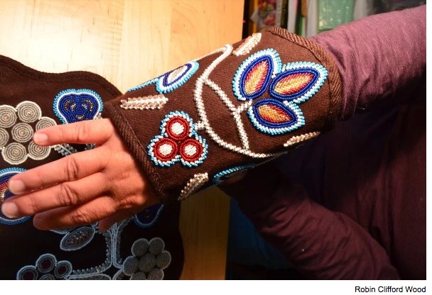 Ceremonial beaded cuffs, handmade by artist and anthropologist Jennifer Sapiel Neptune